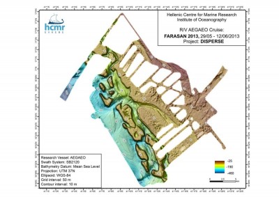 Fig. 2: Topography of the submerged shelf