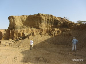 Fig. 4. Floodplain and channel deposits exposed in a quarry, Jizan Province. Photo: R. Inglis, 2013