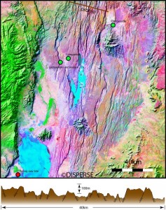 Fig. 2. Southern Kenyan Rift showing fault systems, volcanics and other features. Compiled by: G. King